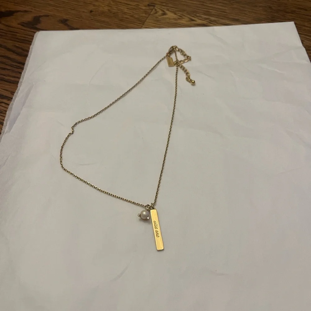 Kate Spade New York Gold-Tone Born To Be Wise One Cream Pendant Necklace